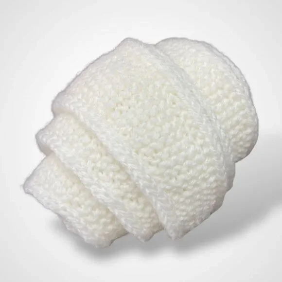 Sophie Scarf White Acrylic Neck Warmer Hand Knit Women Neckerchief Gift for Her